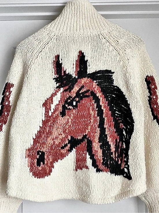 Pilcro Sweaters - Pilcro by Anthropologie Western Horse Graphic Cardigan Sweater